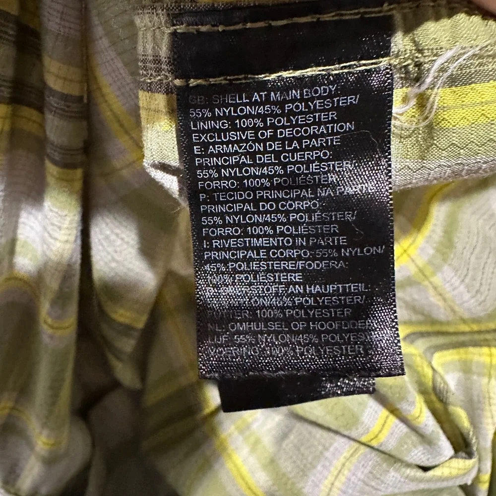 The North Face Plaid Hiking Shirt‎ Mens XL Green Short Sleeve Vented Button Up